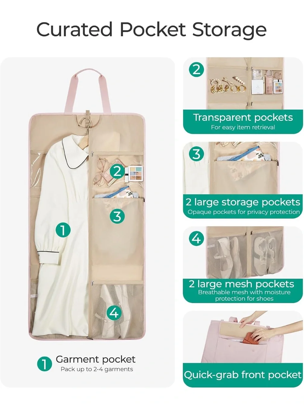 BAGSMART taupe travel Garment Storage Bag - Dustproof Organizer